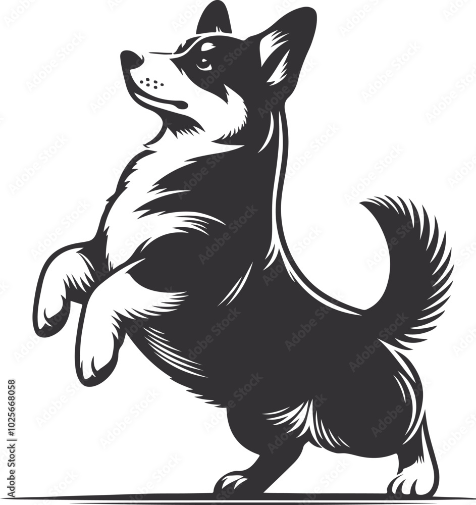 Pembroke Welsh corgi dog silhouette vector design Pembroke Welsh corgi dog silhouette vector design