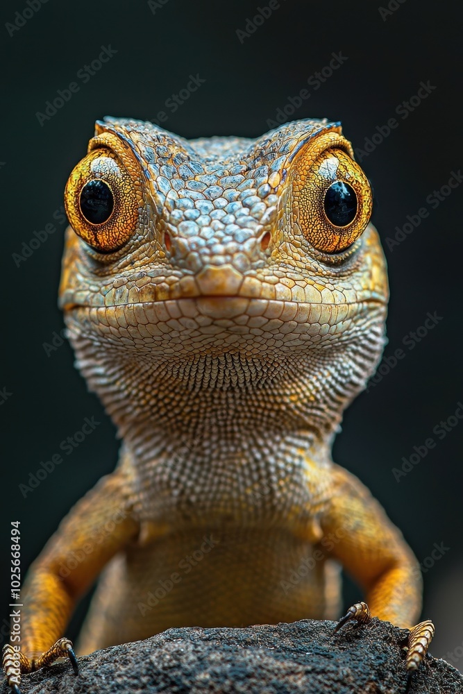 Lizard with Bulging Eyes in Shocked Expression Lizard with Bulging Eyes in Shocked Expression