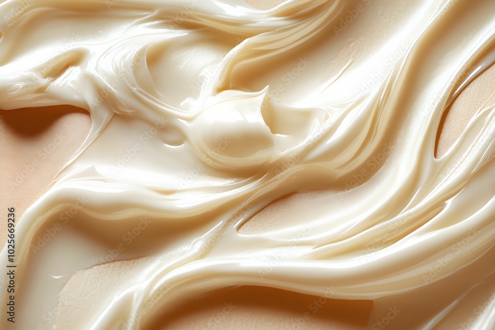 A close-up shot of luxurious, smooth, and creamy white beauty product, with delicate swirls and textures, perfect for showcasing the richness. A close-up shot of luxurious, smooth, and creamy white beauty product, with delicate swirls and textures, perfect for showcasing the richness.