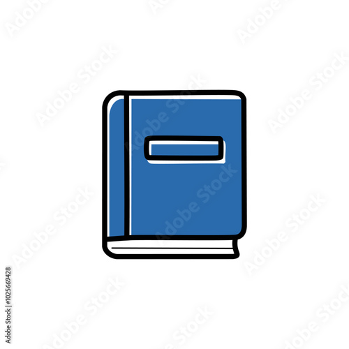 Blue closed book icon vector illustration