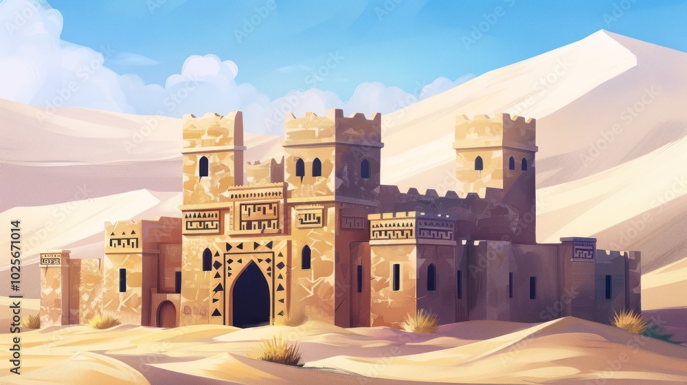 Fototapeta premium A Fortified Structure in the Desert