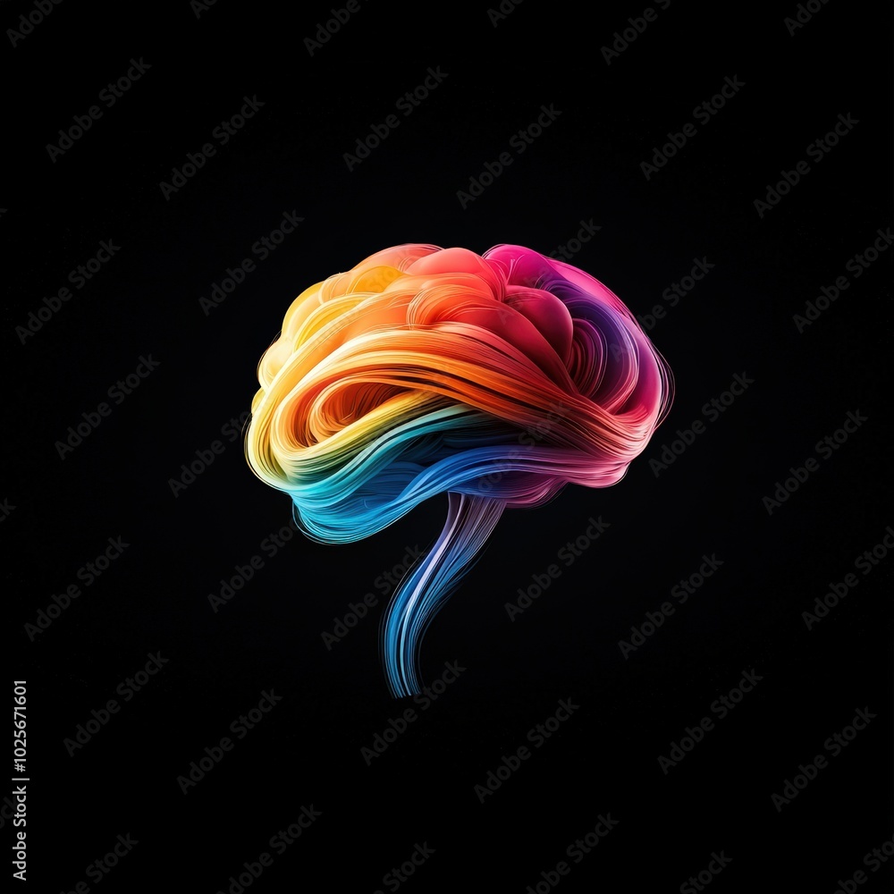 A whirling color representation of a brain that stands for originality and creativity. A whirling color representation of a brain that stands for originality and creativity.