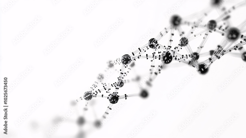 black and white abstract network of connected spheres and lines 3d render black and white abstract network of connected spheres and lines 3d render