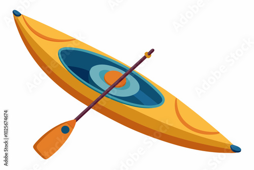 Rowing boat vector over white