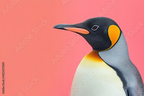 Wallpaper Mural Close-up Portrait of a King Penguin with Orange Beak and Yellow Ear Patches Torontodigital.ca