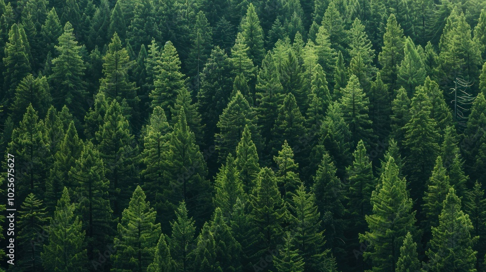 Dense Evergreen Forest Canopy from Above Dense Evergreen Forest Canopy from Above