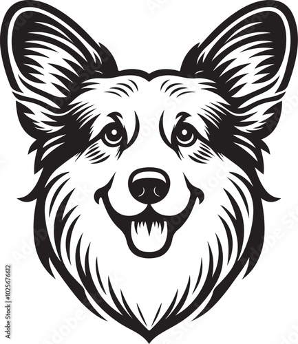 Pembroke Welsh corgi dog silhouette vector design