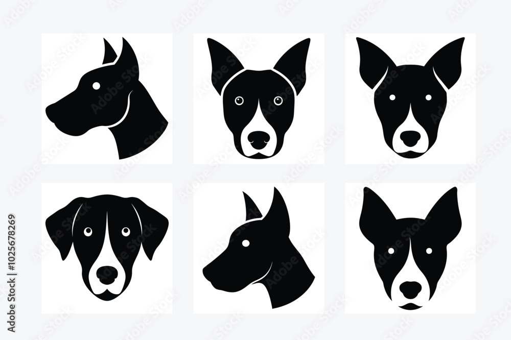 Dog Head Icon Silhouette Vector Illustration Design Dog Head Icon Silhouette Vector Illustration Design