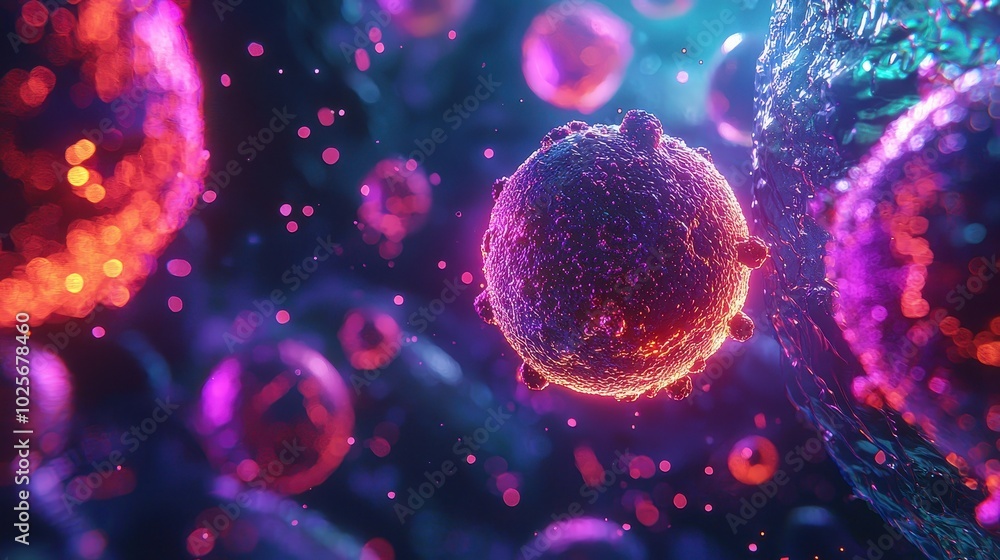Glowing 3D Stem Cell Research Visualization Glowing 3D Stem Cell Research Visualization