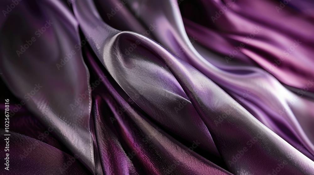Obraz premium Purple satin fabric lies in a beautiful fold