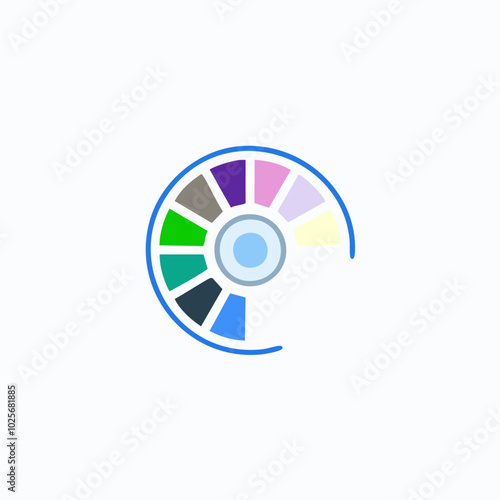 Colorful pallet icon isolated on white background. Vector illustration.