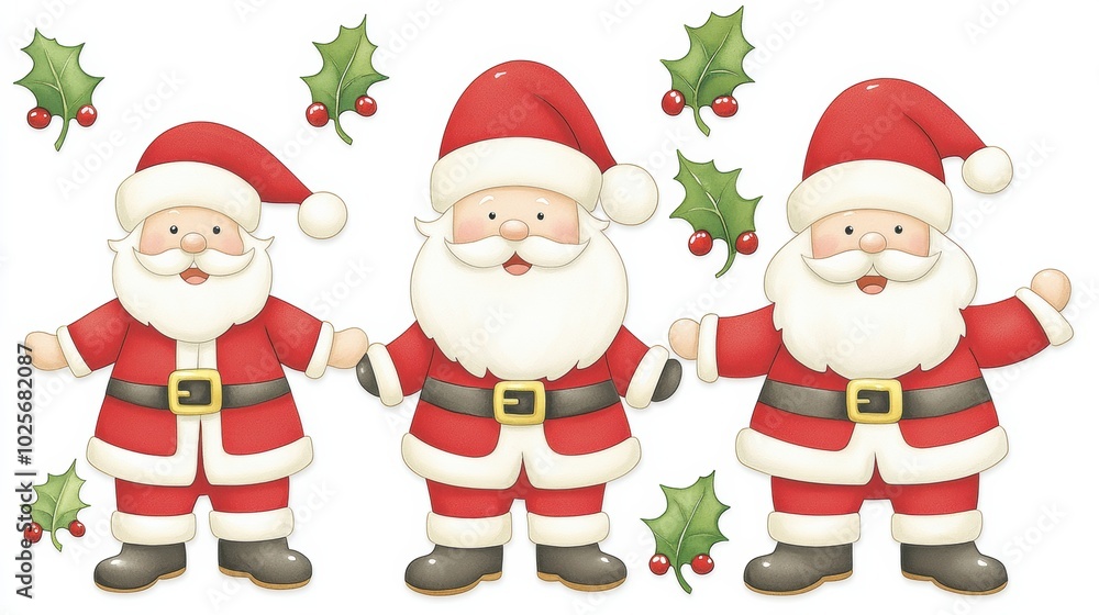 Cheerful Santa Claus Characters for Holiday Fun