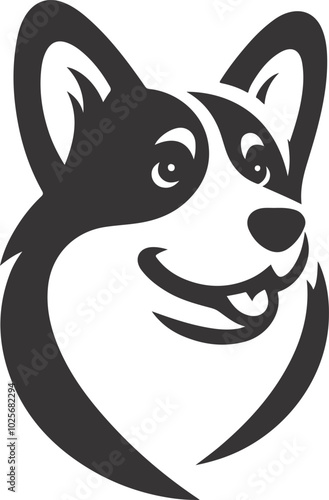 Pembroke Welsh corgi dog silhouette vector design