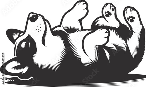 Pembroke Welsh corgi dog silhouette vector design