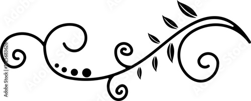 Black Swirl Line Art Ornament