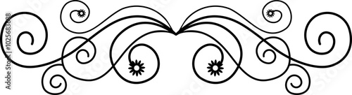 Black Swirl Line Art Ornament