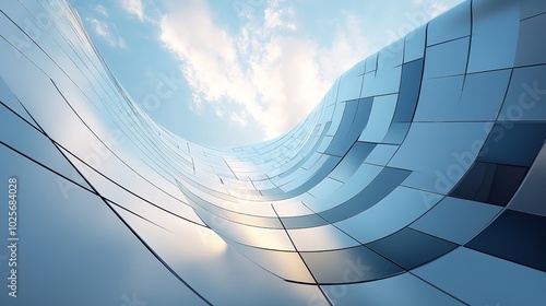 low angle of a building wave close up : Generative AI