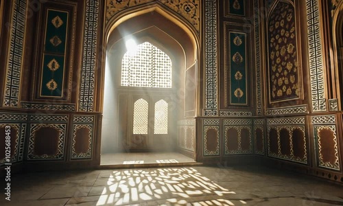 Sunlight Streaming Through an Ornate Archway