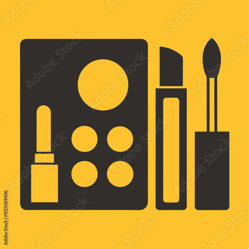 Makeup Brushes and Cosmetics Palette