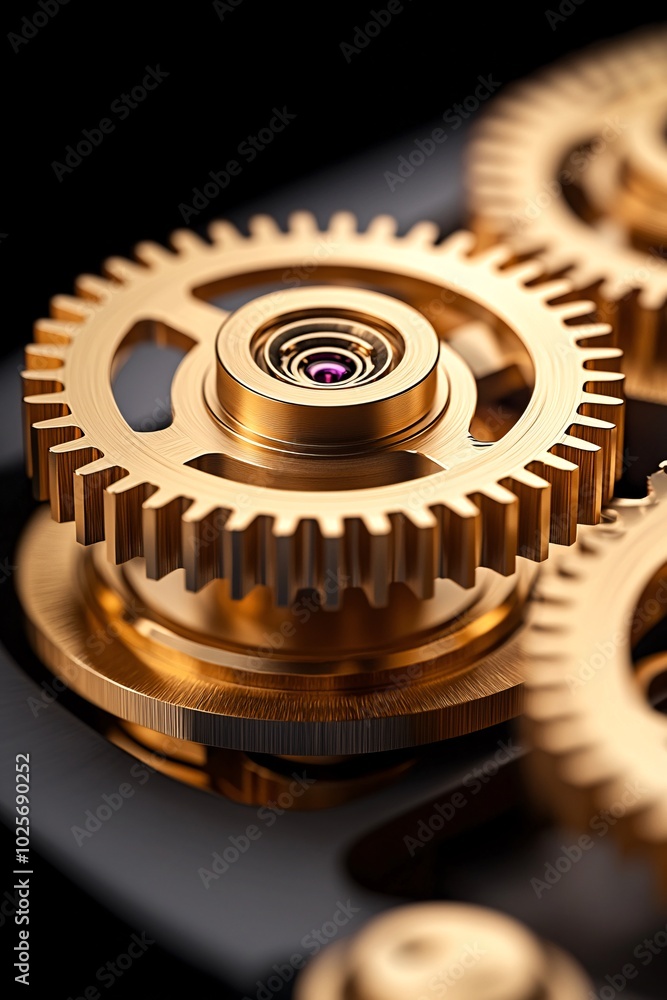 A pair of golden gears meshing perfectly within a timepiece, emphasizing precision and the passage of time. The image is framed to include ample copy space on a dark background. A pair of golden gears meshing perfectly within a timepiece, emphasizing precision and the passage of time. The image is framed to include ample copy space on a dark background.
