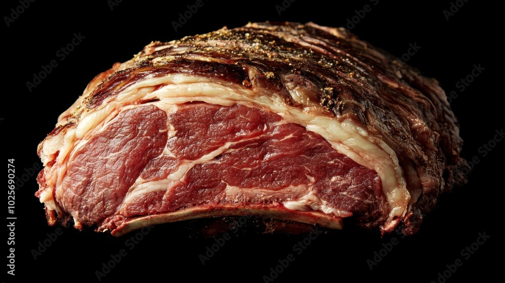 Fototapeta premium Ribeye Cut with High Contrast and Rich Marbling