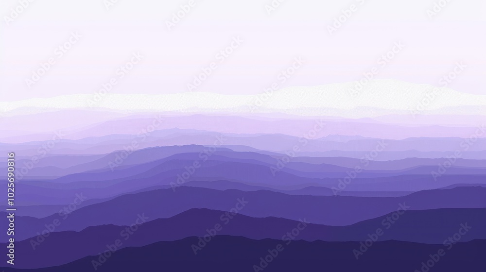 Fototapeta premium Silhouette of Purple Mountains Against a Pale Sky