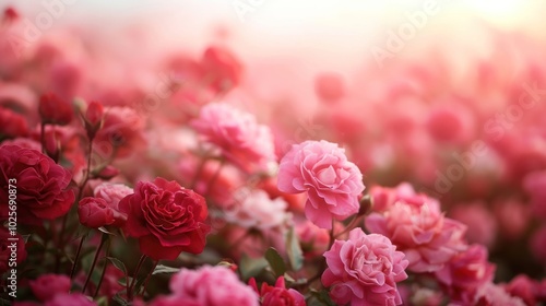 Wallpaper Mural A Close-Up View of Pink and Red Roses in a Garden Torontodigital.ca