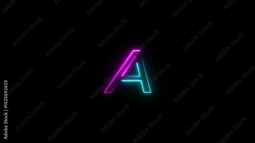 Neon Alphabet Letter Animation. Neon Alphabet Letter Animation.
