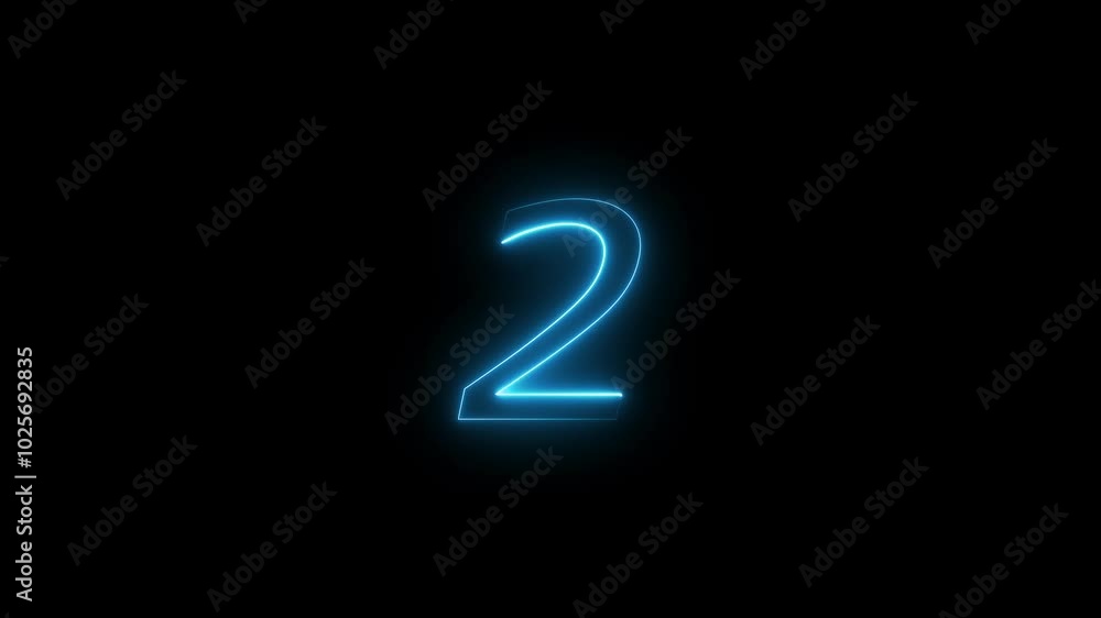 Neon Countdown Number. Neon Countdown Number.