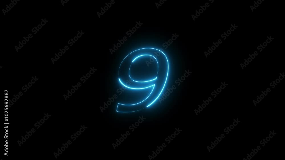 Neon Countdown Number. Neon Countdown Number.