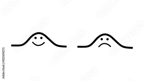 malignant and benign tumor, black isolated silhouette