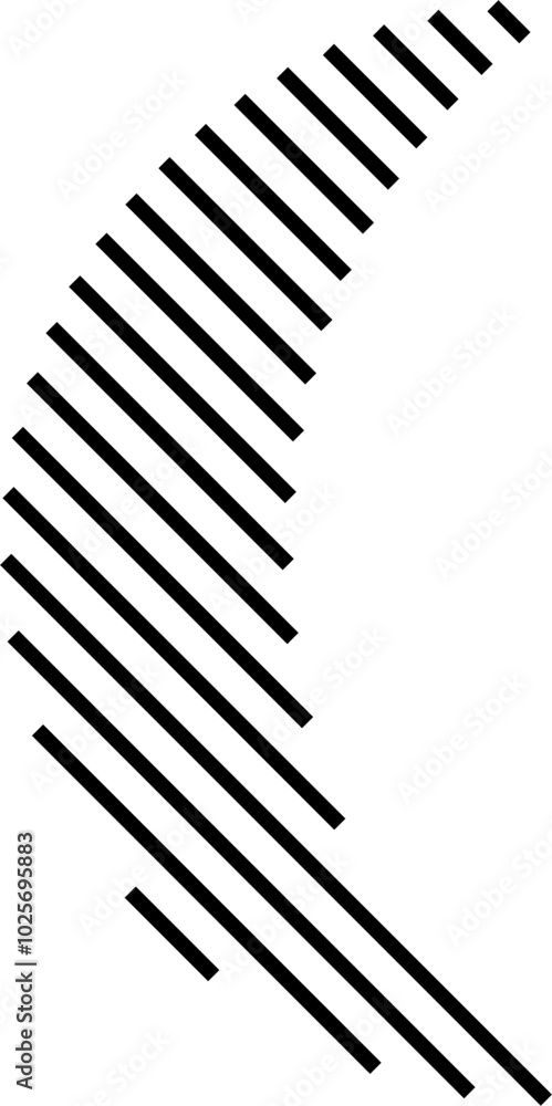 Crescent striped object shape design element vector Crescent striped object shape design element vector