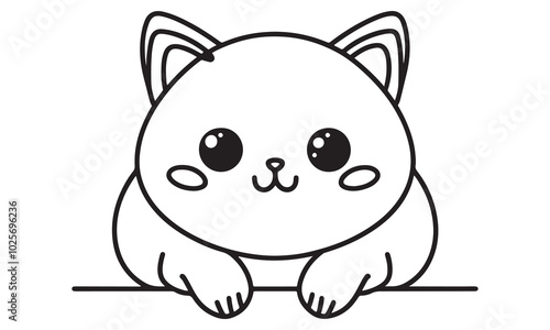 Cute little cat baby kawaii character icon vector illustration design