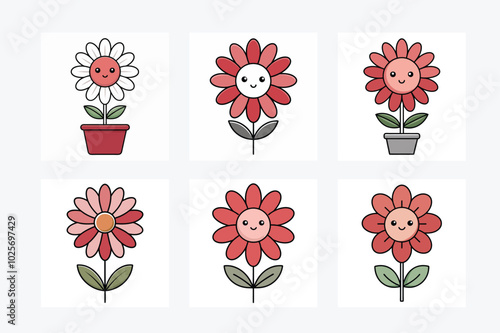 This Daisy Flower Silhouette Vector Art Illustration Design showcases a beautiful black and white floral set, perfect for nature-themed projects