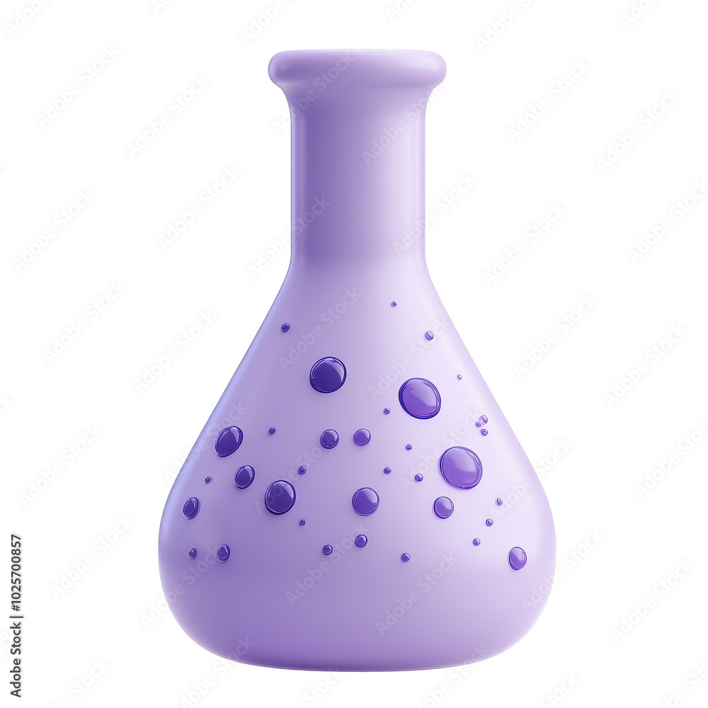 PNG pastel purple laboratory flask with bubbles 3d icon, cartoon style minimal on transparent, isolate on white background PNG pastel purple laboratory flask with bubbles 3d icon, cartoon style minimal on transparent, isolate on white background