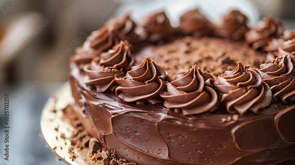 Buttercream chocolate cake ready to serve Buttercream chocolate cake ready to serve