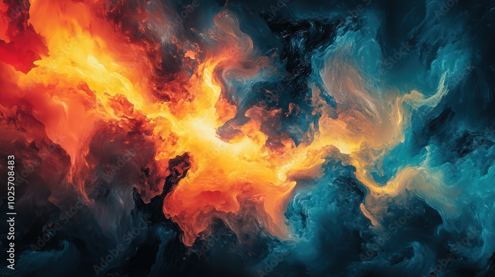 Fototapeta premium An artist creating glowing, abstract visual art that syncs with sound, projecting the fusion of sight and sound into the atmosphere