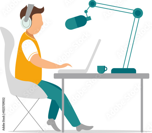 Man Podcast Illustration