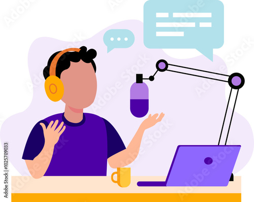 Man Podcast Illustration