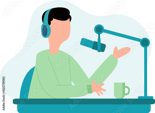 Man Podcast Illustration