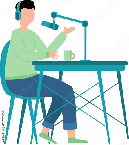 Man Podcast Illustration