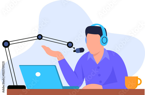 Man Podcast Illustration