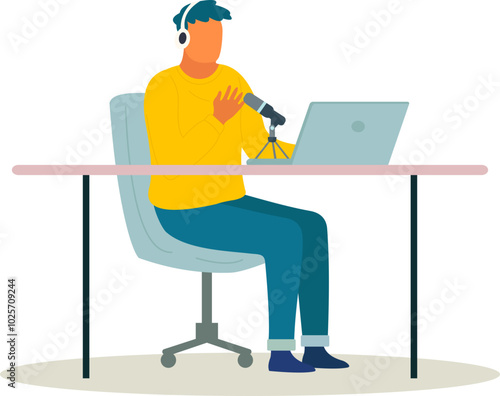 Man Podcast Illustration