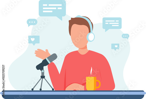 Man Podcast Illustration