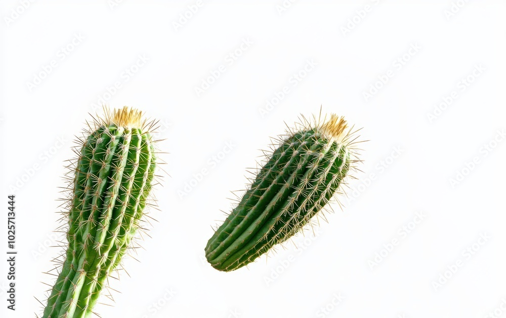 cactus flying through the air against a pure white background. cactus flying through the air against a pure white background.