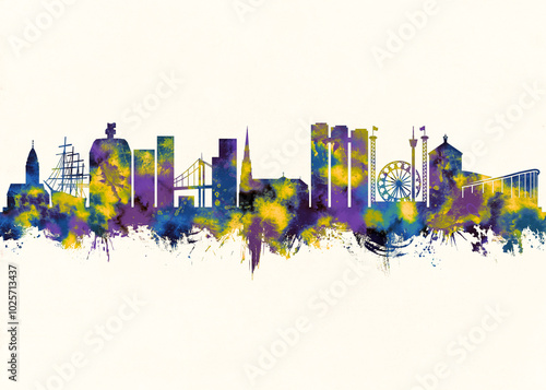 Obraz na płótnie Gothenburg City Skyline. Cityscape Skyscraper Buildings Landscape City Background Modern Art Architecture Downtown Abstract Landmarks Travel Business Building View Corporate w salonie