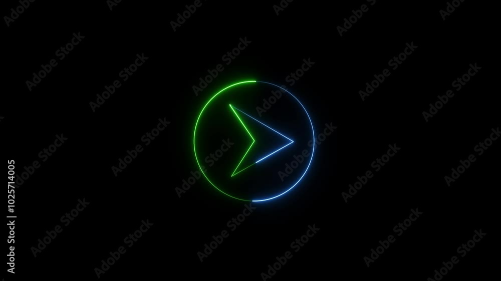 Animation of glowing neon Selection tool icon Animation of glowing neon Selection tool icon