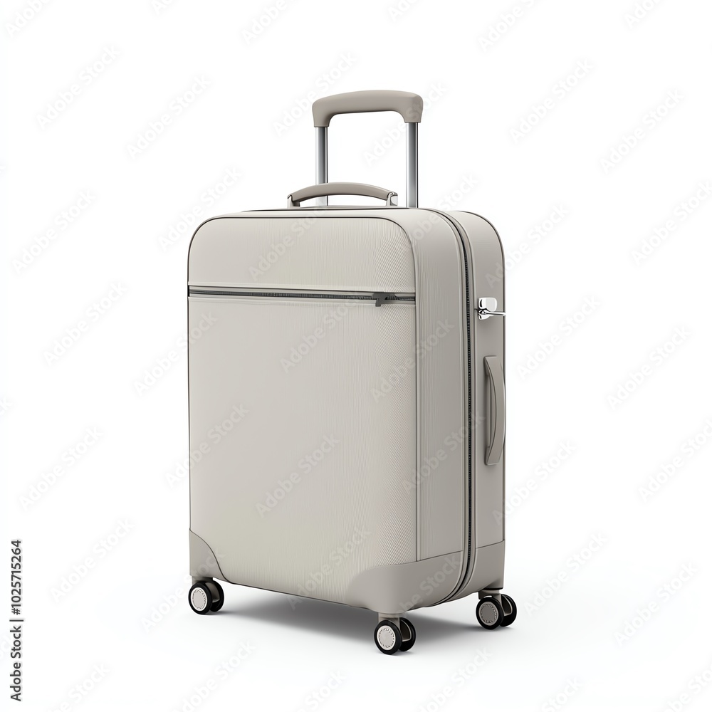 Stylish hard-shell suitcase with wheels on a white isolated background. Stylish hard-shell suitcase with wheels on a white isolated background.