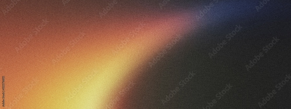 A curved arc of light with a gradient blending from orange to royal blue, noise texture effect A curved arc of light with a gradient blending from orange to royal blue, noise texture effect