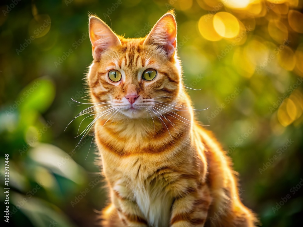 Majestic Golden Tabby Cat Posing Gracefully in Natural Light, Showcasing Stunning Fur Patterns and Unique Coloration Majestic Golden Tabby Cat Posing Gracefully in Natural Light, Showcasing Stunning Fur Patterns and Unique Coloration